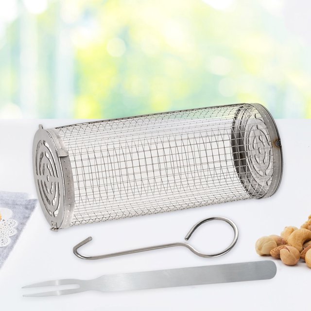 Cesta para barbacoa Cesta para parrilla de acero inoxidable Rejilla para barbacoa Suministros de cocina para carne y verduras (Juego pequeño de 3) 2PCS FLhrweasw Nuevo