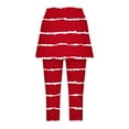 thumbnail image 5 of Olyvenn Women Striped Capri Leggings with Skirt High Waist Athletic Workout Pants Stretchy Yoga Skorts Running Fitness Activewear Red L, 5 of 6