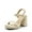 NUDE-WOVEN, variant on Women's Platform Chunky Heels Ankle Strap Block High Heel Square Toe Wedding Party Dress Sandals Shoes