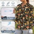 thumbnail image 6 of Xoenoiee Mushroom Flower Print Long Sleeve Golf Polo Shirts for Women V Neck Collared Top UPF 50+ Collar Quick-Dry Breathable Stretch Moisture-Wicking for Sports Tennis Golf, Size XS, 6 of 7