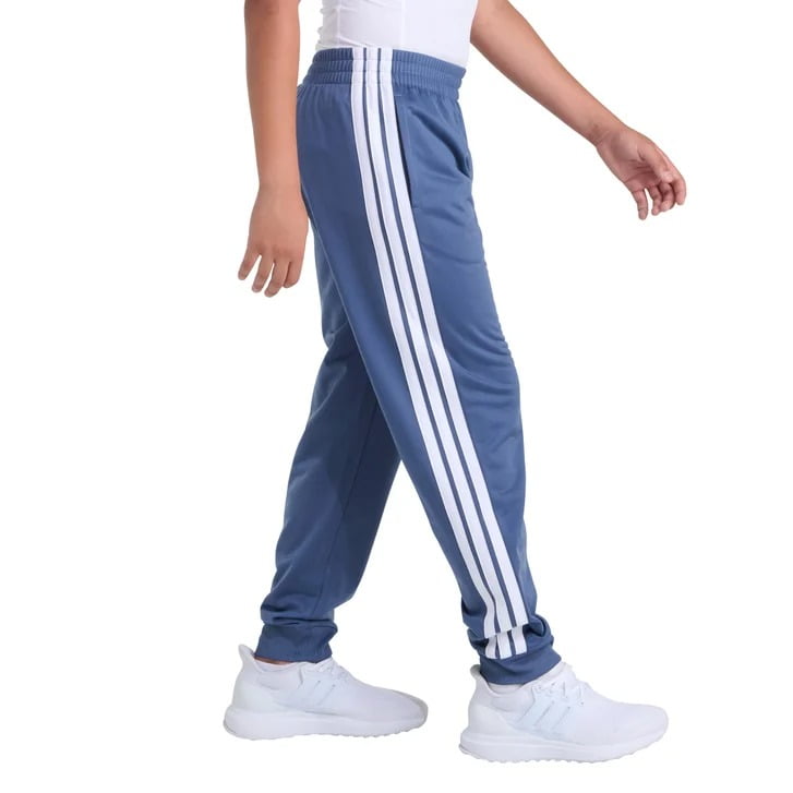 adidas Youth Boy's Tricot 3 Stripe Jogger Pant with Pockets (US, Alpha, X-Large, Regular, Lt Navy)