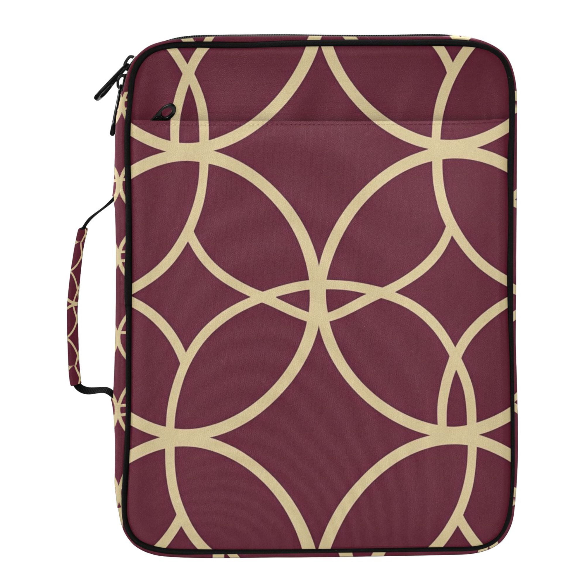 FORMRS Accordion File Folder A4 Size 7-Pocket Expanding Document Organizer Bag with 3 Ring Binder, Red Circles