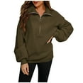 thumbnail image 2 of AOOCHASLIY Sweaters Fall Clearance Womens Plus Size Casual V-Neck Loose Solid Pocket Long Sleeve Tops Blouse, 2 of 5