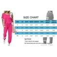 thumbnail image 5 of MOSHU Womens Two Piece Outfits Short Sleeve Color Block Tops Long Pants with Drawstring Tracksuit Jogger Sets, 5 of 9