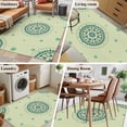 thumbnail image 6 of Green Floral 3'x5' Washable Rug, round Floral Ethnic Abstract Patterned Non-Slip Area Rugs for Entryway Kitchen Classroom, StainResistant Dorm Throw Carpet, Low Pile Soft Indoor Floor Mat, 6 of 9