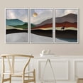 thumbnail image 3 of IDEA4WALL Framed Canvas Print Wall Art Set Multicolor Pastel Mountain Range Waves Nature Wilderness Modern Art Decorative Landscape Rustic for Living Room, Bedroom, Office - 16"x24"x3 White, 3 of 5
