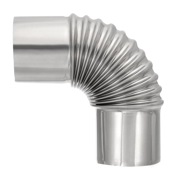 Uxcell 90 Degree Stove Pipe, 1Pcs 2.36Inch Elbow Stainless Steel Chimney Flue Extension for Camping Tent Wood Stove