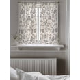 thumbnail image 5 of Grey Paisley Curtains 54 Inch Length, Sheer Curtains for Bedroom Living Room Window Boho Flower Botanical Leaf Branch Rod Pocket Voile Drapes Kitchen Curtains Small Half Window 52"x54" 2 Panels, 5 of 7