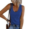 thumbnail image 4 of Teocary T-Shirts for Women Trendy Sport Solid Color Buttons Ribbed Workout Tank Womens Blouses and Tops Dressy Casual Summer V Neck Sleeveless Tshirts Shirts Tunic for women Summer Saving, 4 of 6
