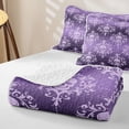 thumbnail image 4 of Homewish Boho Skull Damask Twin Quilt Set,Gothic Halloween Twin Coverlet Set,Light Purple,2 Pieces, 4 of 7