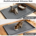 thumbnail image 3 of Cat Litter Mat 40" x 28" XL, Extra Large Silicone Mat for Litter Box, 1.38" Raised Edge Urine Proof Litter Trapping Mat Pad for Scatter Control, Soft on Kitty Paws, Protect Floor (Dark Grey), 3 of 18