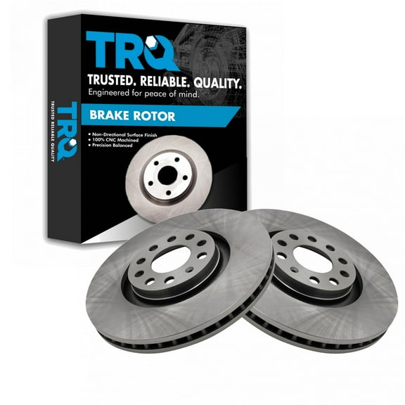 TRQ Front Brake Rotors Set Vented Fits Select 2005-2009 Audi A4 A4 Quattro 2002-2004 A6 2000-2004 A6 Quattro 2001-2005 Allroad Quattro 2000-2002 S4