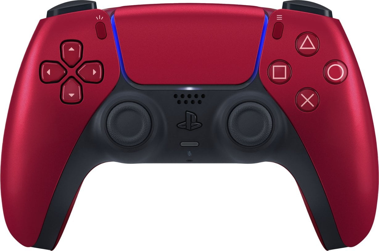 PlayStation 5 Pro 2TB SSD Digital Console with Two Controllers, White and Volcanic Red DualSense and Mytrix Hard Shell Protective Controller Case - Flagship PS5 Pro Console