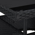 thumbnail image 3 of vidaXL 3 Piece Garden Dining Set Black Poly Rattan and Glass, 3 of 5