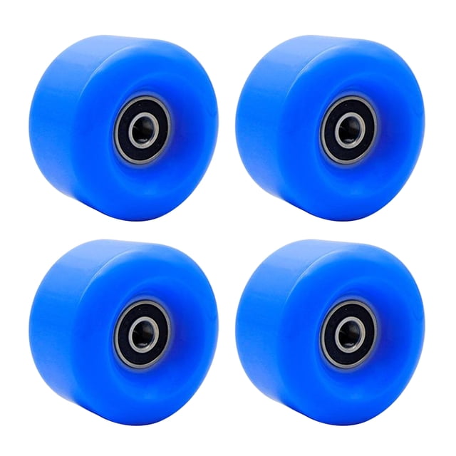 Rueda de patines de ruedas de doble hilera de 4 piezas Ruedas de repuesto de PU Azul Sunnimix Rueda de patines