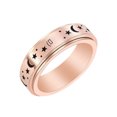 thumbnail image 4 of Anillo giratorio sencillo de acero inoxidable con forma de estrella y luna para hombre y mujer, oro rosa, pequeño anillo fresco con lunares, tamaño ajustable, 4 of 5
