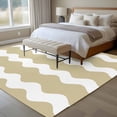 thumbnail image 4 of Light Brown 5x7 Area Rugs for Living Room, Sea Wave Ripple Stripe Non Slip Floor Mat Washable Low-Profile Indoor Carpet for Bedroom, Dining Room, Bathroom, 4 of 9
