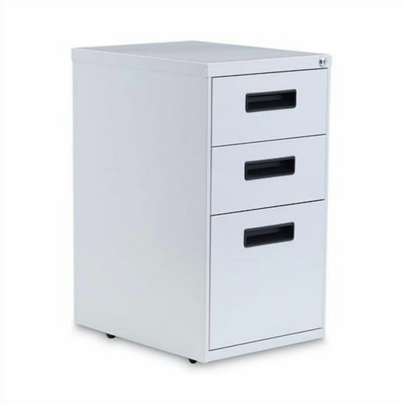 Alera 3-Drawer Mobile Pedestal File Cabinet, Light Gray