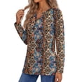 thumbnail image 4 of Fantaslook Henley Long Sleeve Shirts for Women Casual V Neck Fall Tops Dressy Work Blouses, 4 of 9