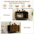 thumbnail image 7 of Pefilos 31" Hidden Large Cat Litter Boxes Enclosure Furniture with Divider, Cat-Shaped Entries Cat House for Bedroom, Living Room, Black, 7 of 7