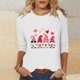 thumbnail image 4 of RKSTN Valentine's Day 3/4 Sleeve Tops for Women Oversized Crewneck Valentines Graphic Print Short Sleeve T Shirt Womens Casual Solid Round Neck Loose Comfy Three Quarter Sleeve Shirt Spring Clothes, 4 of 7