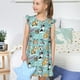 thumbnail image 4 of Fotbe Dogs Vestido de Dormir para Niñas de 3 a 10 Años, Mangas Cortas, Estilo Princesa, Pijama Camisón con Mangas Voladas-Small, 4 of 6