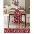 thumbnail image 6 of Christmas Winter Snowflakes Red Black Buffalo Plaid Burlap Cotton Table Runner 13x72 Inches Long, Farmhouse Table Runners, Outdoor Dining Tablecloths Decor for Baby Shower/Party/Wedding, 6 of 6