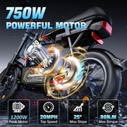 Greatwork K7 Peak 1000W Electric Scooter with Seat and Basket for Adults, 16 Fat Tire for All-Terrain, 25Miles Max Range, 20MPH Top Speed, Commuter Ebike for Adults & Teens, Motorcycle Style, UL2272