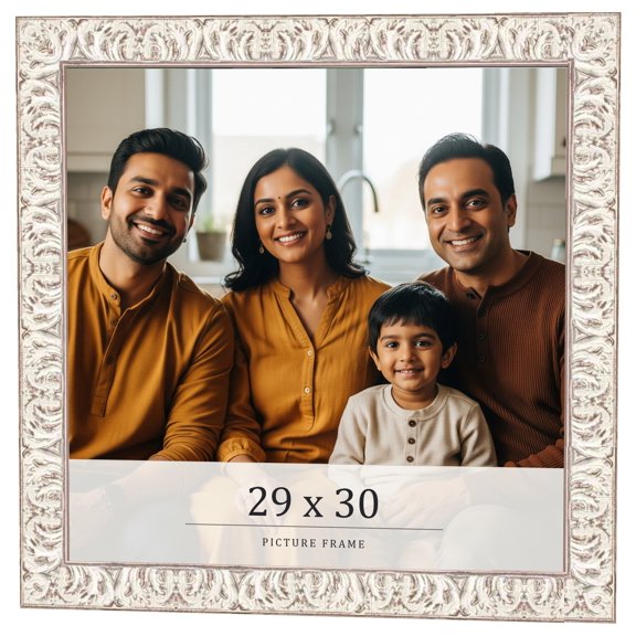 29x30 Frame White Real Wood Picture Frame Width 1.5 inches | Interior Frame Depth 0.5 inches |