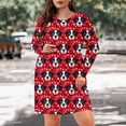 thumbnail image 1 of Sakmal Chemises de Nuit Mumu Rouges pour Femmes Grande Taille Confortables Légères Robe de Nuit à Manches Longues Imprimé Animal Courte Col Ras du Cou Chemises de Nuit TG-5TG, 1 of 6