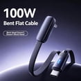thumbnail image 2 of Right Angle USB C Cable 100W Fast Charging,Flat Braided 2-in-1 Type-C Cord with LED Indicator for Phone,1m, 2 of 10