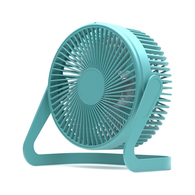 Rotating USB Desk Fan Portable Nightstand Tabletop Cooling Device Quiet Operation Work Office Dorm RV Truck Personal Supplies Blue