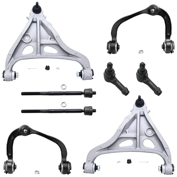 Detroit Axle - 4WD Front Upper Lower Control Arms w/Ball Joints Inner Outer Tie Rods for 2005 2006 2007 2008 Ford F-150 Lincoln Mark LT