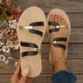thumbnail image 6 of Xdegoge Raffia Sandals Women Woven Straw Flat Slides Boho Open Toe Casual Slip On Flip Flops Beach Vacation Summer Casual Dressy Walking Shoes, 6 of 7