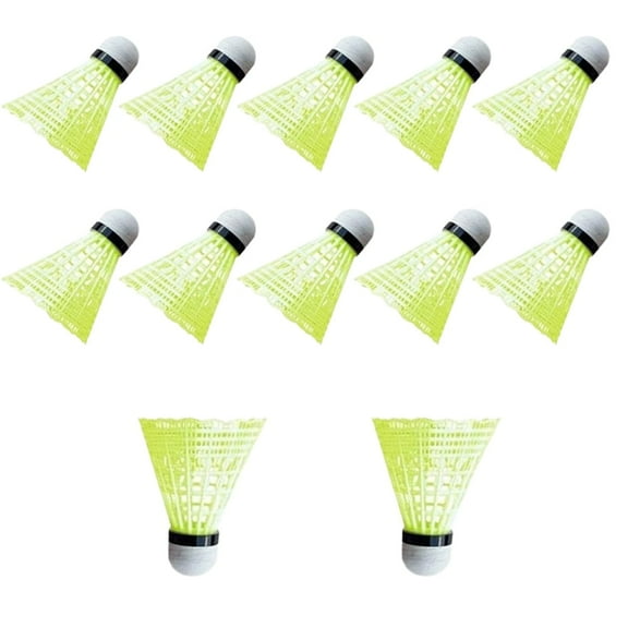 Tutuviw Plastic Badminton Shuttlecock Lightweight Nylon Badminton Plastic Ball Set for Outdoor Indoor Team Sports Training School PE Home Amateur Professional(12Pcs)