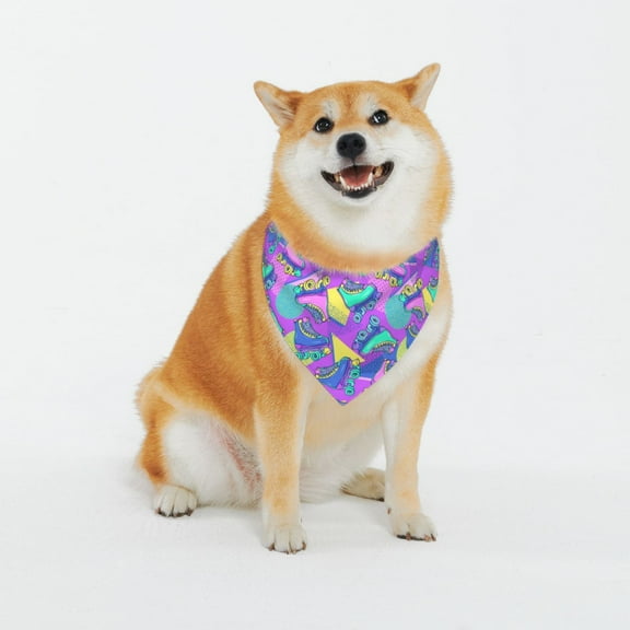 Naloa Disco Roller Skates Dog Bandana Custom Dog Scarf Breathable Puppy Kerchief with Adjustable Bandana Bib for Dog and Cat-Large