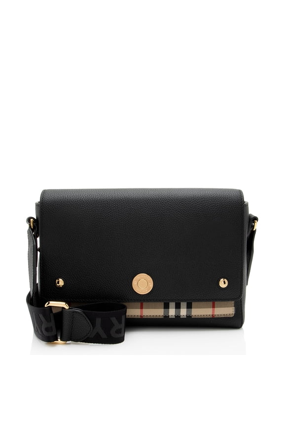 Pre-Owned Burberry Calfskin Vintage Check Note Bag
