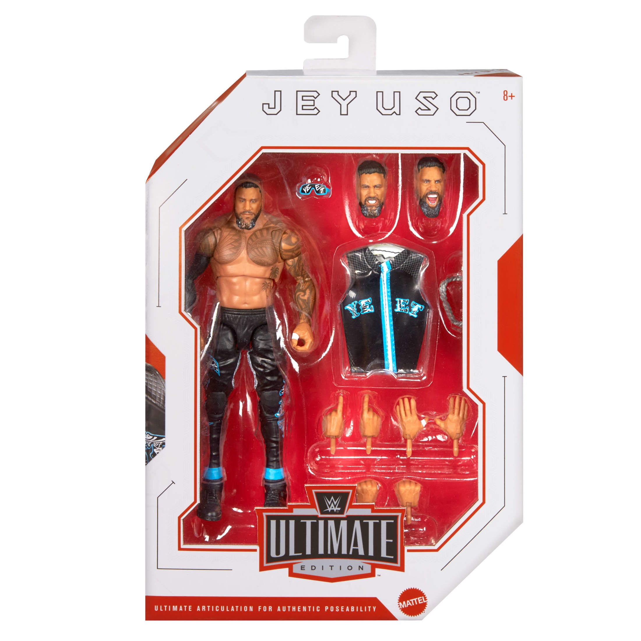 WWE Ultimate Edition Jey Uso Action Figure & Accessories Set, 6-inch Collectible Superstar