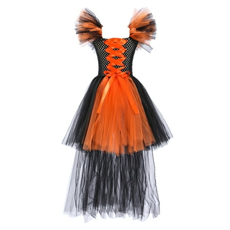 

GWAABD Girl s Summer DressesPolyester Toddler Kids Baby Girls Magnificent Witch Rainbow Black Gown Fancy Dress Up Party Tutu Dress Tulle Dresses 7-8T