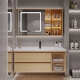 thumbnail image 2 of Log Colored Bathroom Cabinets Smart Mirror Cabinet Integrated Ceramic Washbasin Bathroom Cabinet Vanity Sink Bathroom Furniture My Lux Decor Round, 2 of 25