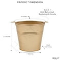 thumbnail image 3 of Hosley Set of 4 Gold Metal Bucket With Liner 3.66 Inch High. Ideal Gift for Wedding House Warming Floral Planter DIY Craft Home Office Party Garden Patio, 3 of 12