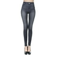 thumbnail image 2 of Women's Denim Print Fake Jeans Look Like Leggings Sexy Stretchy High Waist Slim Skinny Jeggings, 2 of 5
