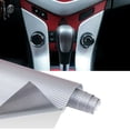 thumbnail image 3 of 1 Pcs Car Silver Carbon Fiber Vinyl Wrap Sticker Interior Accessories 50x12 Inch, 3 of 6