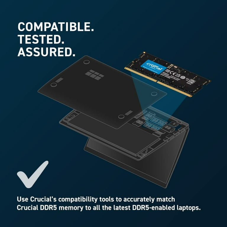 Crucial RAM 16GB DDR5 4800MT/s CL40 Laptop Memory CT16G48C40S5