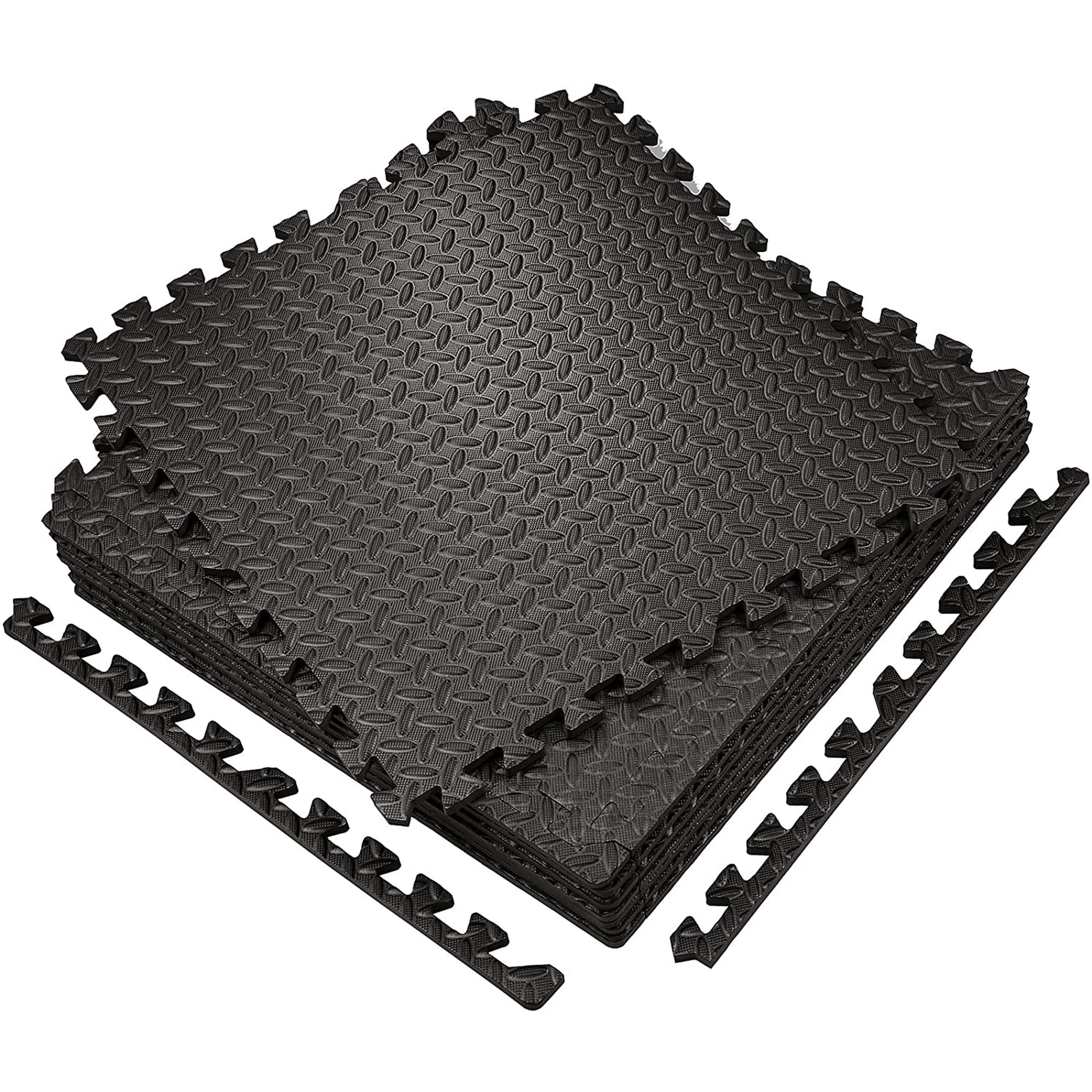 Iguohao 8 Pieces Premium Nonslip Interlocking Exercise Foam Mats Tiles With Border 1 2 Inch Thick Puzzle Floor Mat Eva Gym Mat For Gyms Yoga Outdoo