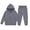 Gray, variant on Kids 2-Piece Tracksuit Full Zip Hoodie and Jogger Pants Set Warm Fleece Athletic Outfit for Boys Girls (Ages 2-14 Years) School Daily Wear