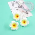 thumbnail image 2 of NAMZI 10Pcs 9cm Plumeria Hawaiian Foam Frangipani Artificial Flower for Wedding Party Decoration - (Color: White), 2 of 5