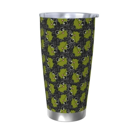 

Ocsxa Cartoon Kawaii Frogs1 Pattern 20oz Travel Coffee Mug with Flip Lid Stainless Steel Insulated Insulated Coffee Mug Thermal Cup with Splash Proof Sliding Lid-Without Straw