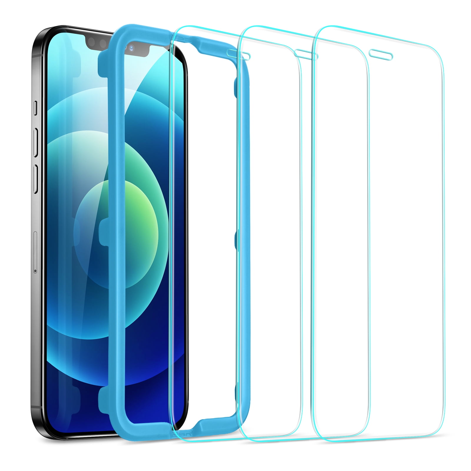 [3 Pack] ESR Screen Protector For Apple iPhone 12 Pro Max 6.7-inchs (2020), 9H Hardness Anti-Scratch Tempered Glass with Easy Installion Frame