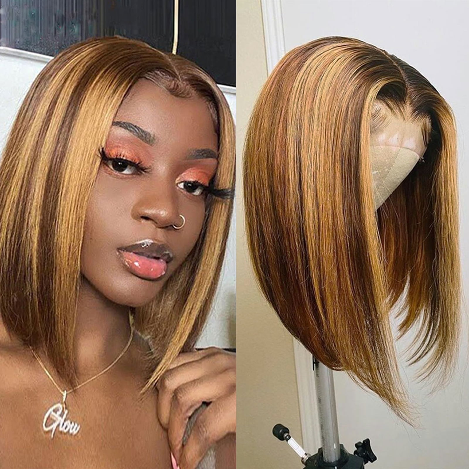 Image of Honey blonde blunt cut weave with ombré